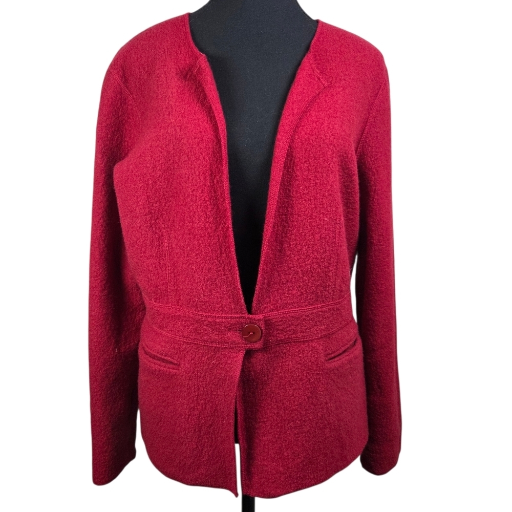 Talbots Red Textured Wool Blazer Size Med